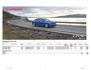 Каталог на Honda в Пловдив | Honda Civic e:HEV Ценова листа и спецификация | 2023-05-19 - 2024-05-19